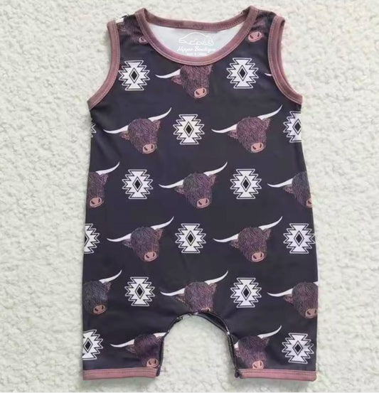 Baby Western Buffalo Sleeveless Cotton Rompers Hippo Boutique