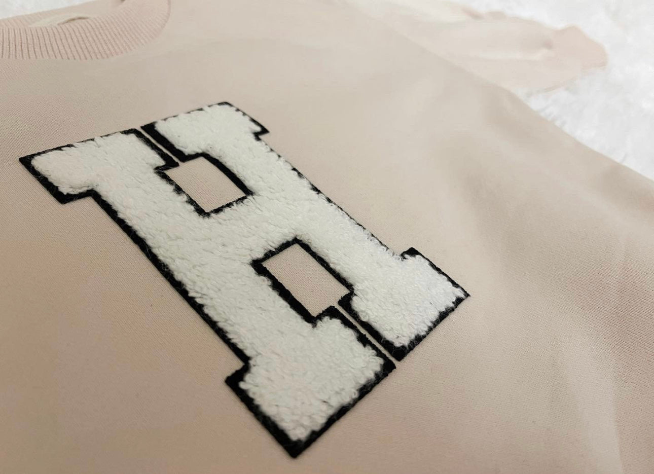 Custom Letter French Terry Sweatshirt Romper Hippo Boutique
