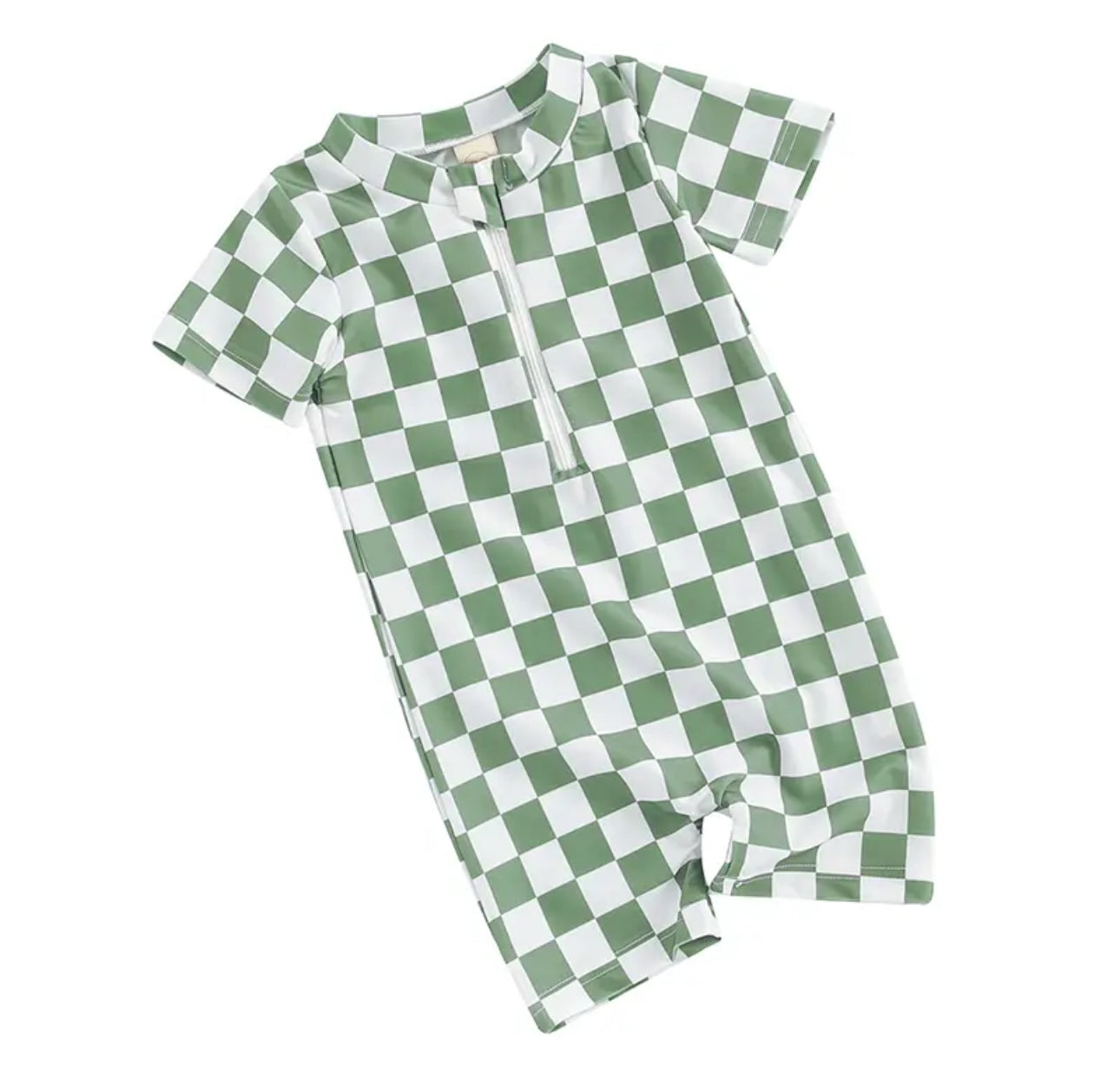 Checkered Zip Up Swimsuit Hippo Boutique