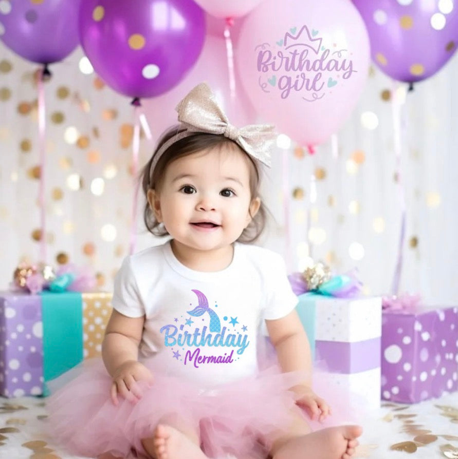 Custom Birthday Mermaid T-Shirts Hippo Boutique