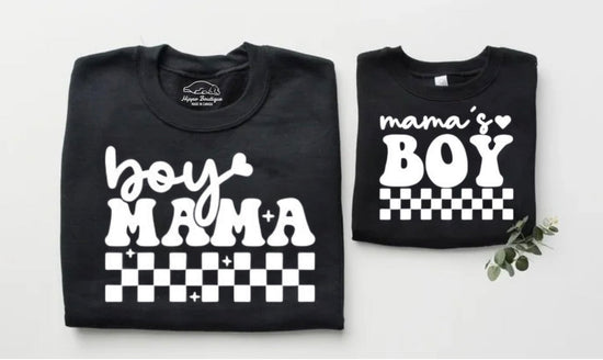 Checkered Boy Mama & Mama’s Boy Matching Sweatshirts Hippo Boutique