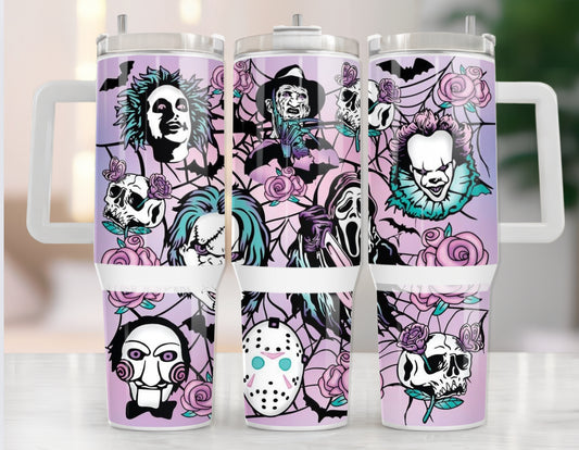 40oz Stanley Tumbler - Halloween Scary Movies Hippo Boutique
