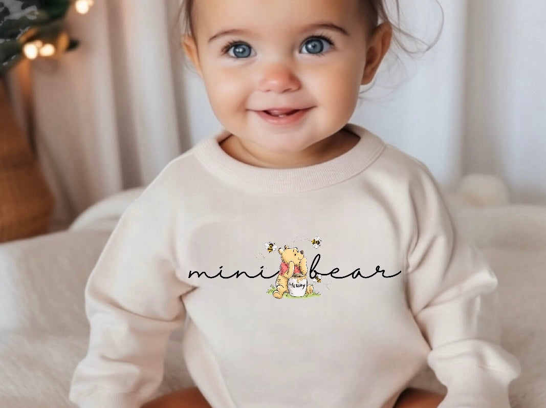 Mama Bear & Mini Bear matching Baby Sweatshirt Romper bodysuit & Crewneck Hippo Boutique