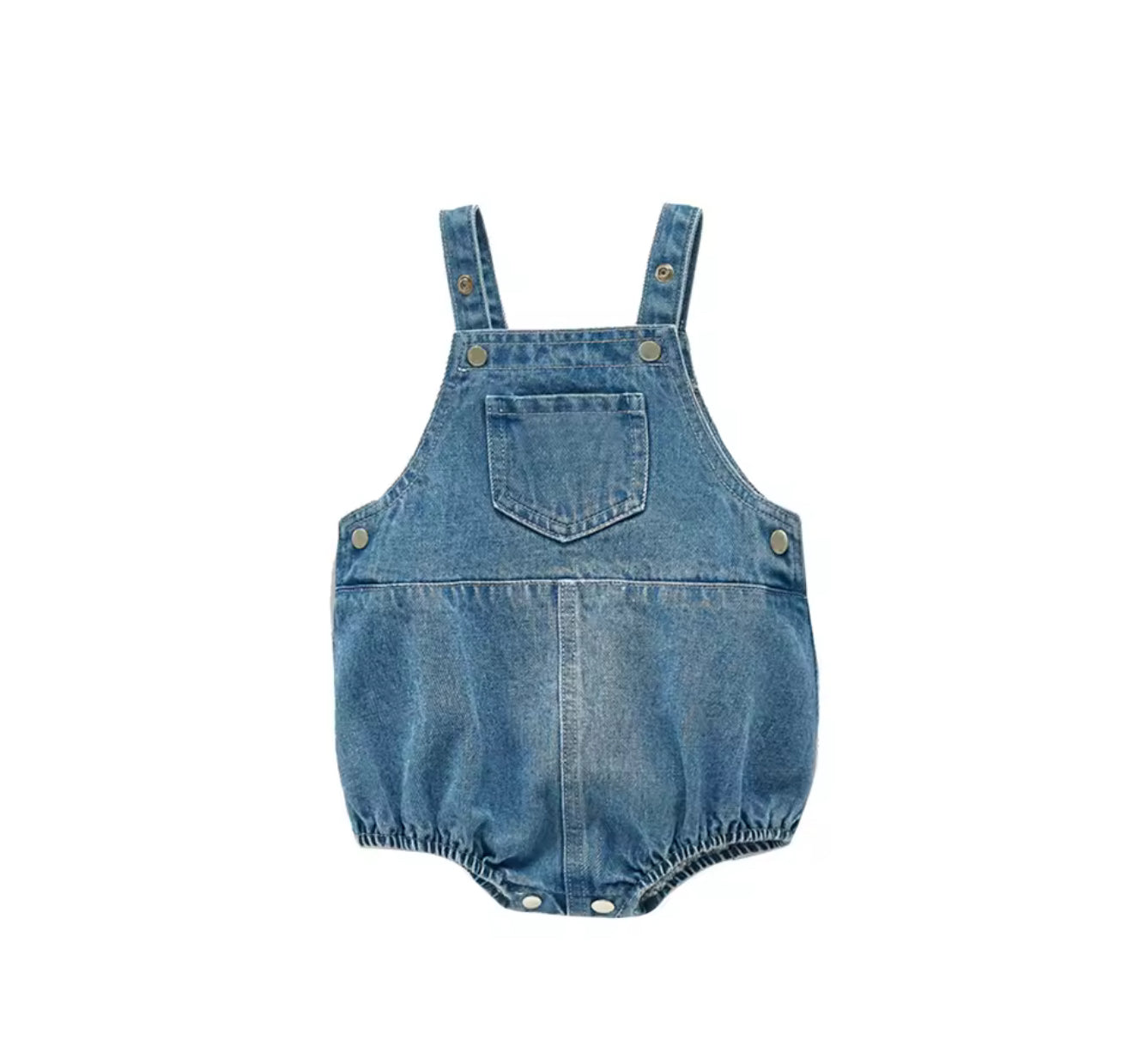 Newborn Baby Sleeveless Denim Romper Hippo Boutique