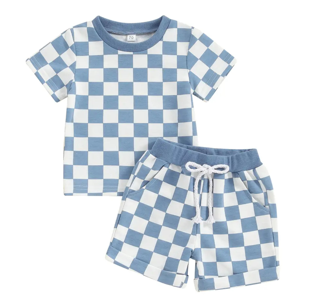 Checkered Baby & toddler cotton outfit Hippo Boutique