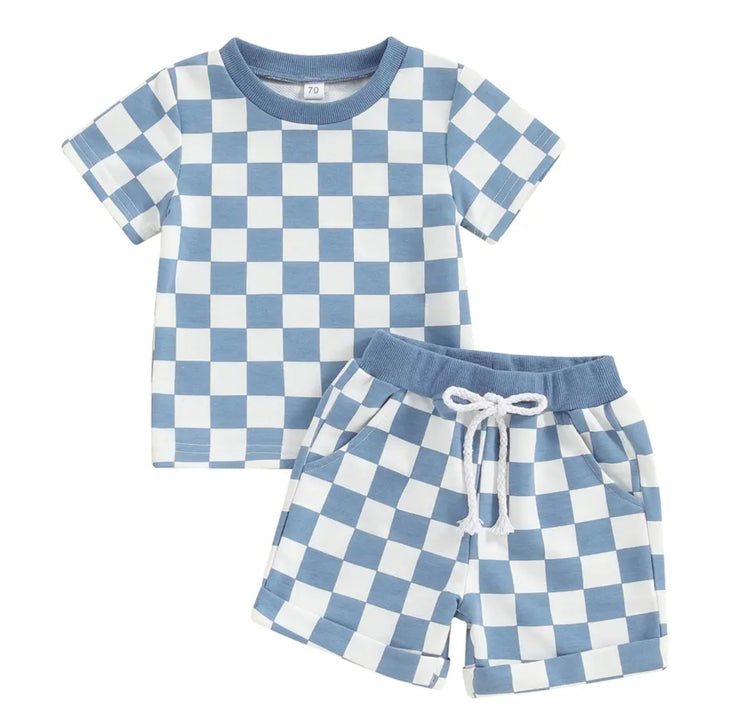 Checkered Baby & toddler cotton outfit Hippo Boutique