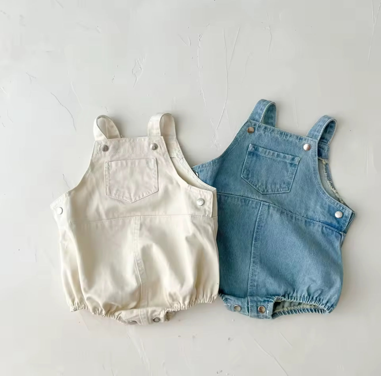 Newborn Baby Sleeveless Denim Romper Hippo Boutique