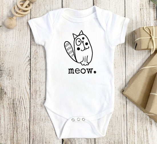 Meow Cat Baby Bodysuit Hippo Boutique