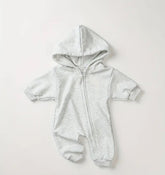 Hooded Romper Zip Up Bodysuit Hippo Boutique