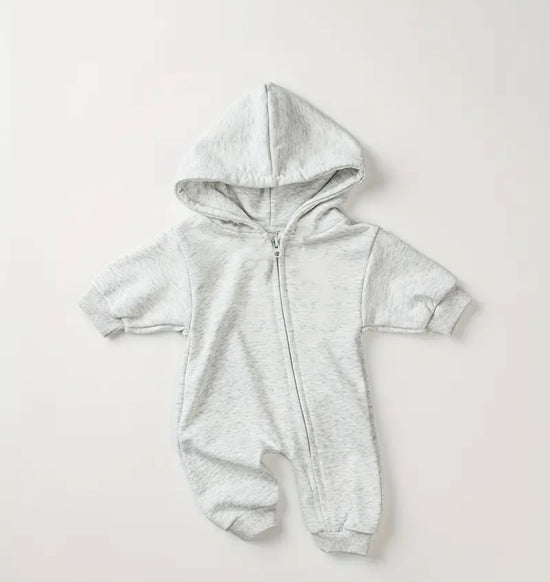 Hooded Romper Zip Up Bodysuit Hippo Boutique