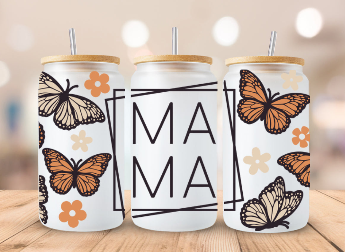 Mama Butterfly Libbey Glass Hippo Boutique
