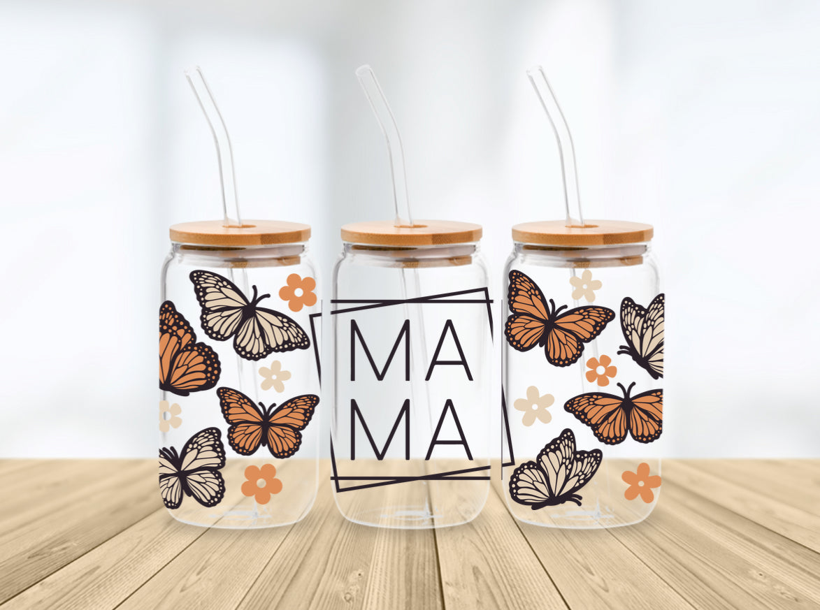 Mama Butterfly Libbey Glass Hippo Boutique