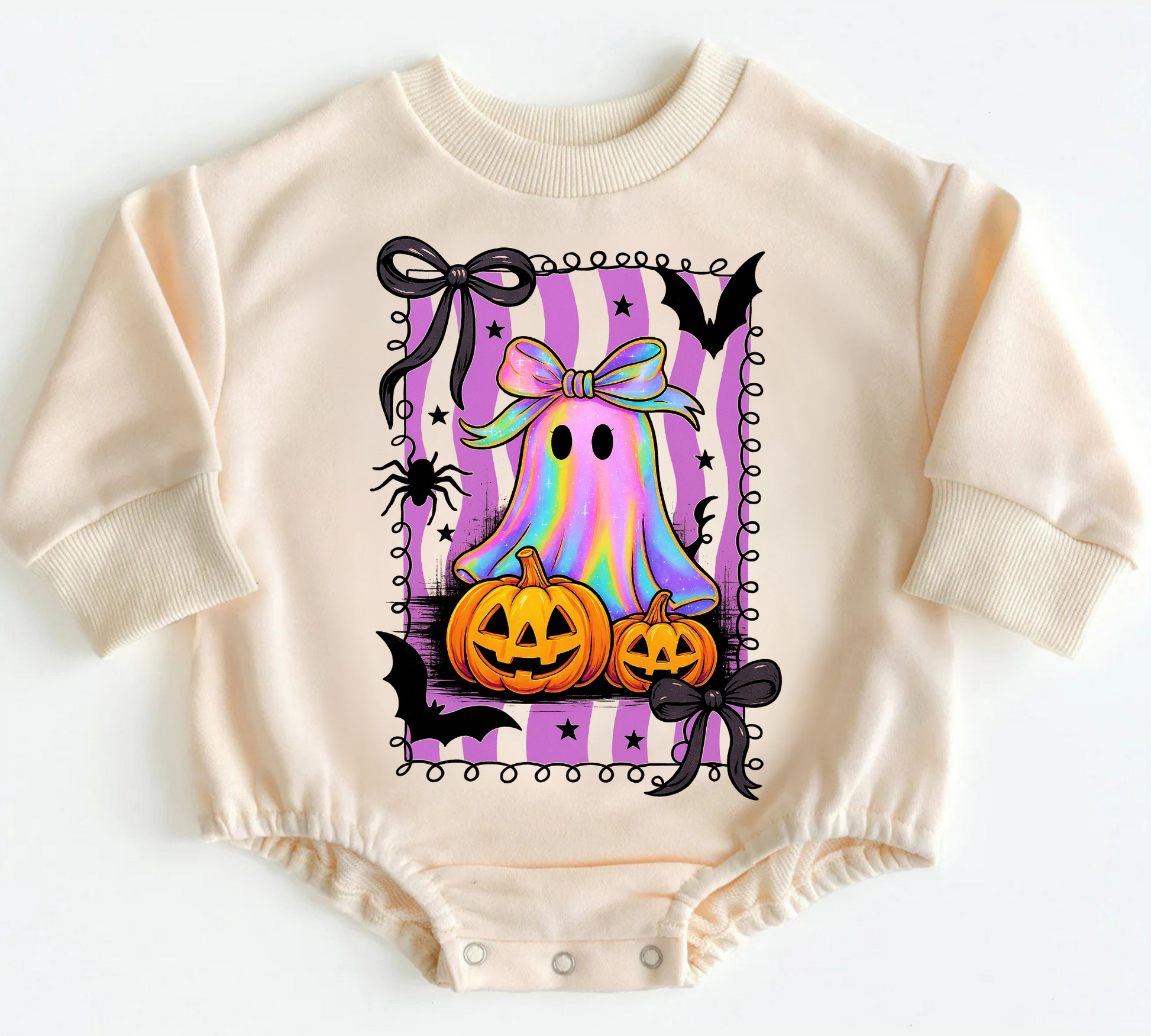 Cute Ghost Halloween Baby Oversized Romper French Terry (Copy) Hippo Boutique