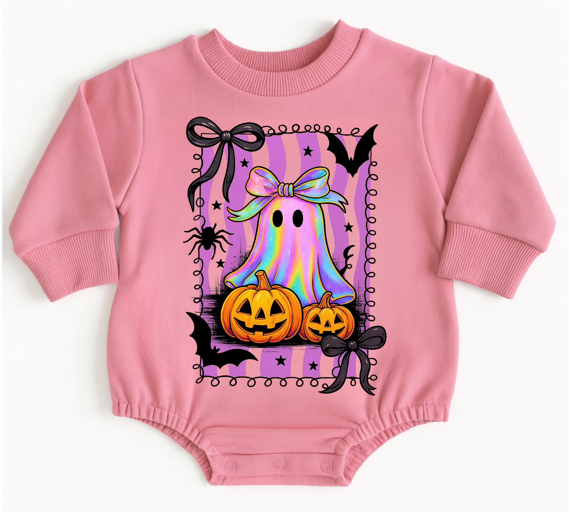 Cute Ghost Halloween Baby Oversized Romper French Terry (Copy) Hippo Boutique