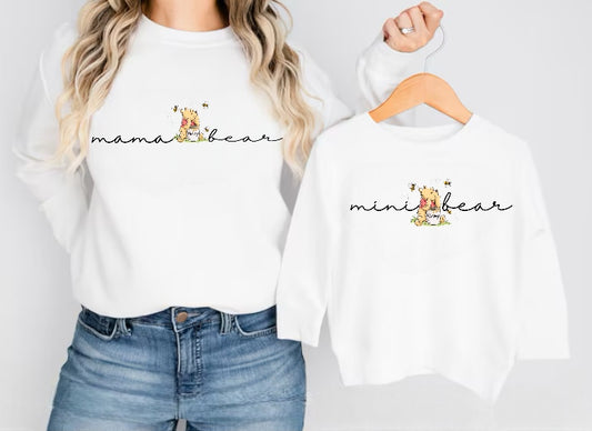 Mama & Mini Bear Matching Sweatshirts - White Hippo Boutique