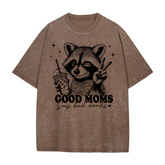 Oversized Acid Washed Raccoon T-Shirt - Unhinged & Feral Hippo Boutique
