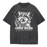 Oversized Acid Washed Raccoon T-Shirt - Unhinged & Feral Hippo Boutique