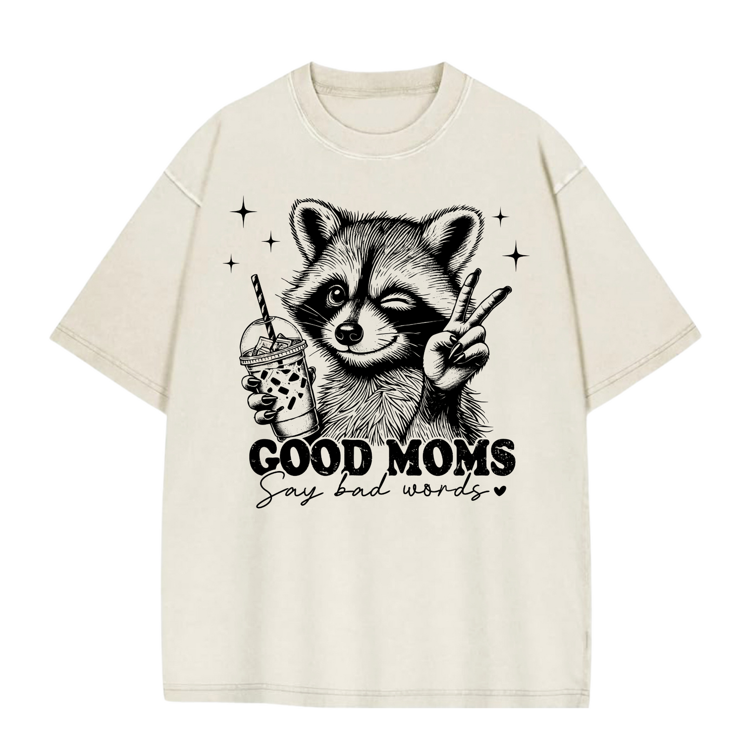 Oversized Acid Washed Raccoon T-Shirt - Unhinged & Feral Hippo Boutique