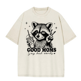 Oversized Acid Washed Raccoon T-Shirt - Unhinged & Feral Hippo Boutique