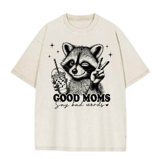 Oversized Acid Washed Raccoon T-Shirt - Unhinged & Feral Hippo Boutique