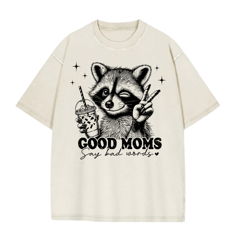 Oversized Acid Washed Raccoon T-Shirt - Unhinged & Feral Hippo Boutique