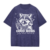Oversized Acid Washed Raccoon T-Shirt - Unhinged & Feral Hippo Boutique
