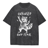 Oversized Acid Washed Raccoon T-Shirt - Unhinged & Feral Hippo Boutique
