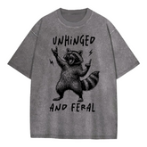 Oversized Acid Washed Raccoon T-Shirt - Unhinged & Feral Hippo Boutique