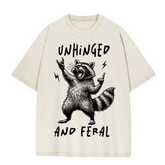 Oversized Acid Washed Raccoon T-Shirt - Unhinged & Feral Hippo Boutique