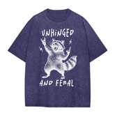 Oversized Acid Washed Raccoon T-Shirt - Unhinged & Feral Hippo Boutique