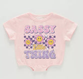 Sassy Little Thing Baby Girl t-shirt Bubble Romper Hippo Boutique