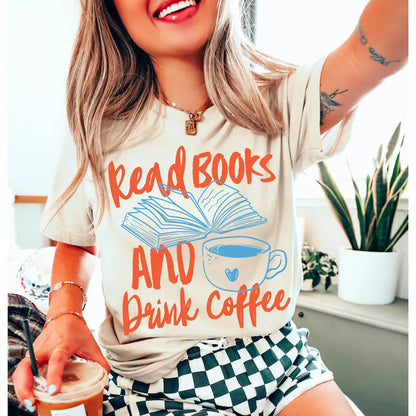 Read books and drink coffee tshirt bookish tshirt BookTok tshirt bookish shirt bookish merch women’s book reading shirt canada