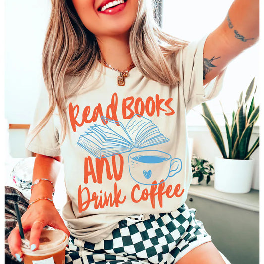 Read books and drink coffee tshirt bookish tshirt BookTok tshirt bookish shirt bookish merch women’s book reading shirt canada