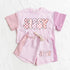 Checkered Sissy Baby and Kids cotton color block t-shirt & shorts outfit Hippo Boutique