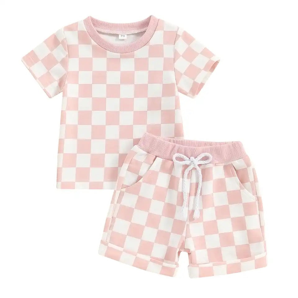 Checkered Baby & toddler cotton outfit Hippo Boutique