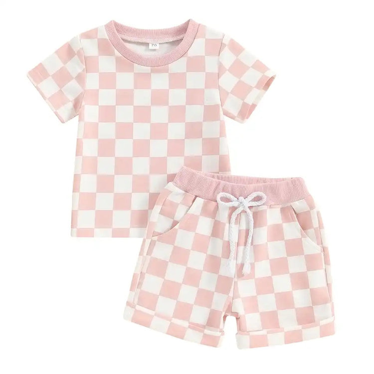 Checkered Baby & toddler cotton outfit Hippo Boutique