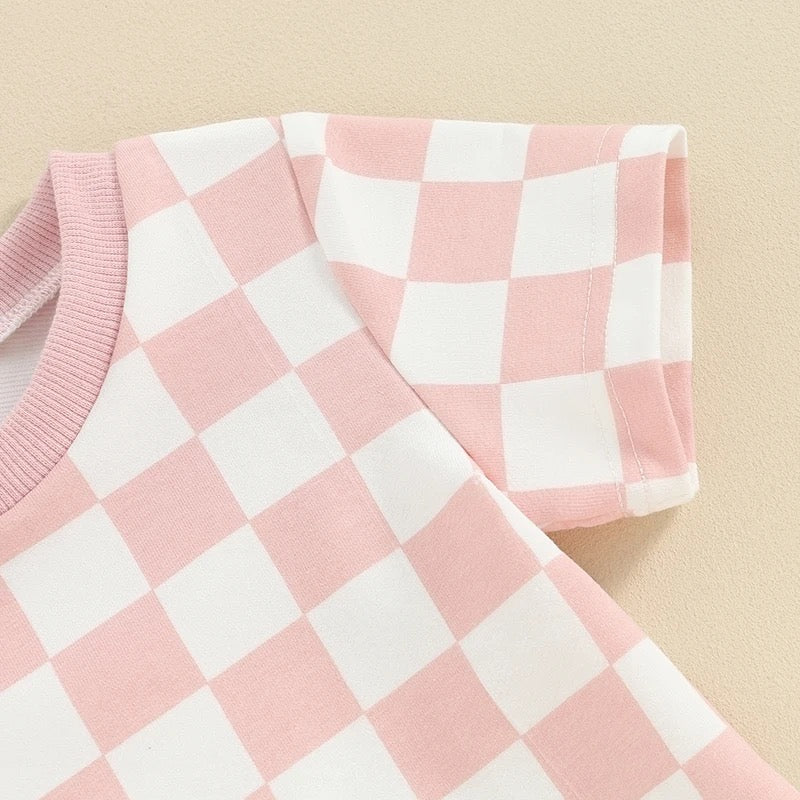 Checkered Baby & toddler cotton outfit Hippo Boutique