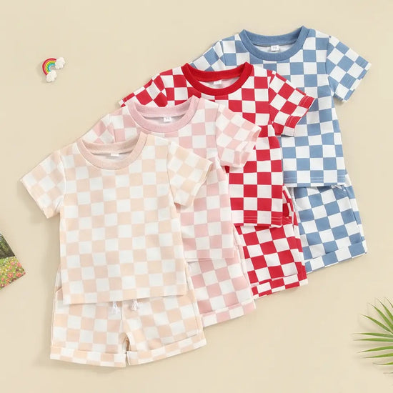 Checkered Baby & toddler cotton outfit Hippo Boutique