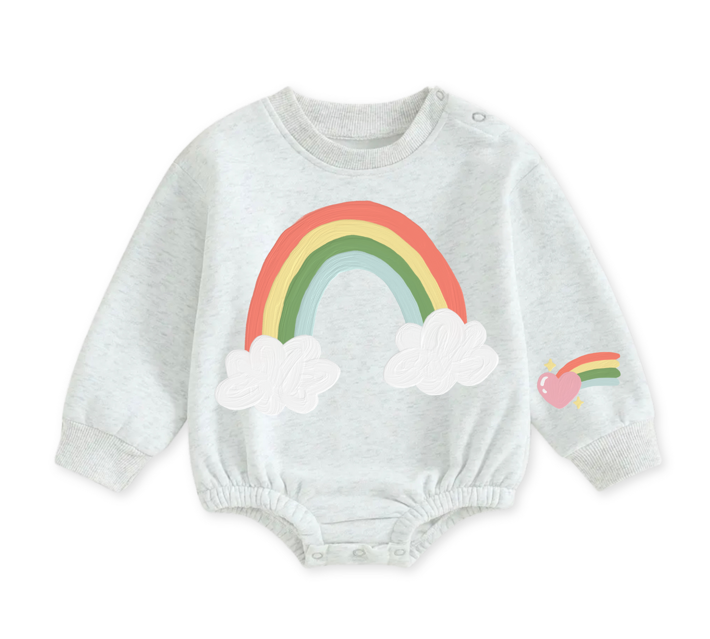 Soft warm fleece oversized Romper - Rainbow Hippo Boutique