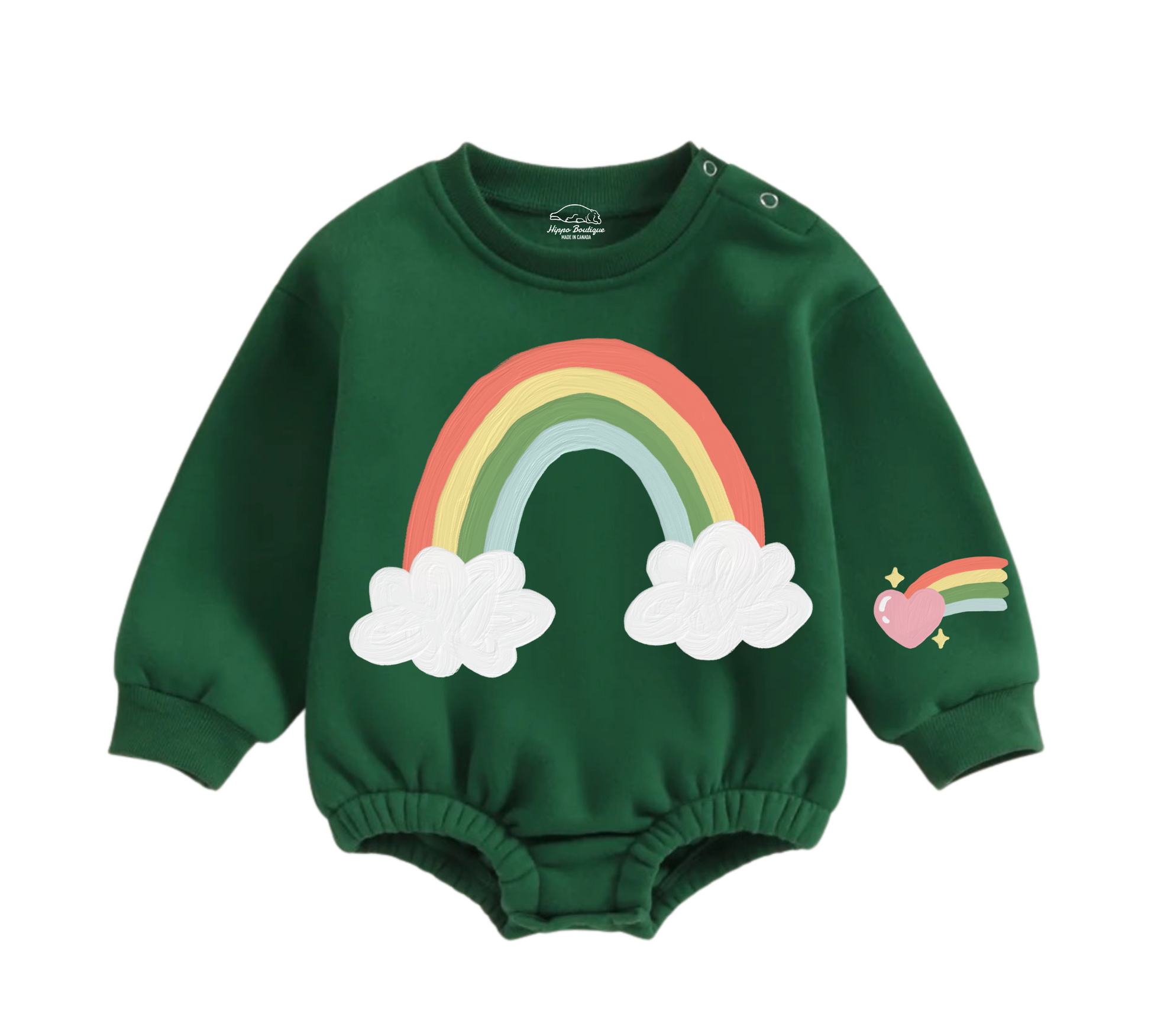 Soft warm fleece oversized Romper - Rainbow Hippo Boutique
