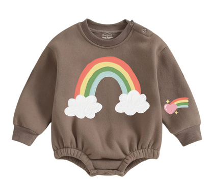 Soft warm fleece oversized Romper - Rainbow Hippo Boutique