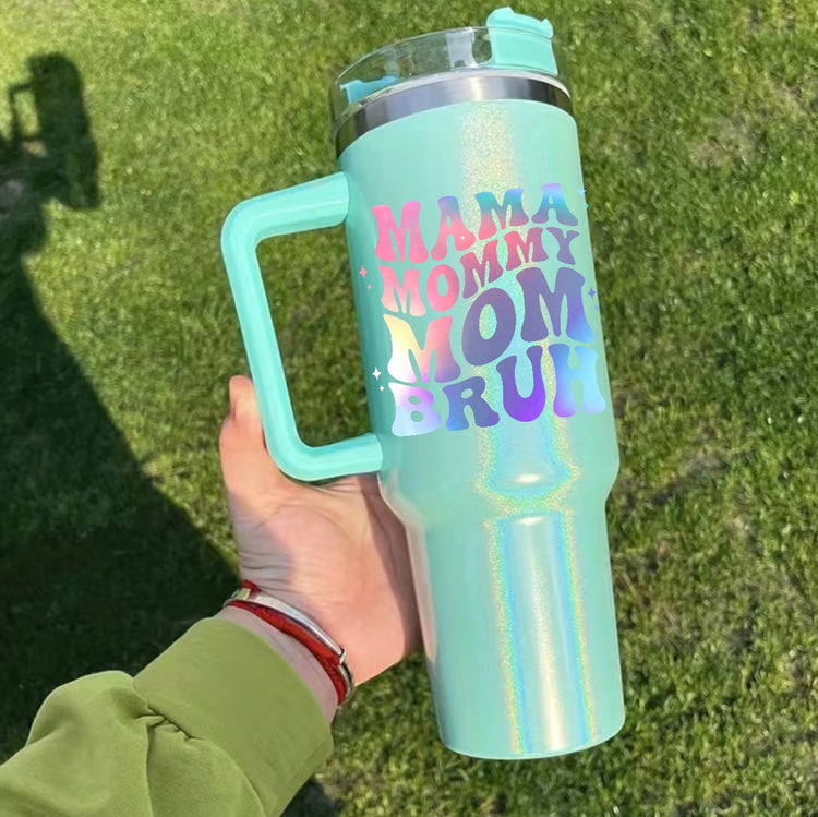 Mama Mommy Bruh 40oz Insulated Tumbler with Handle and straw (Copy) Hippo boutique