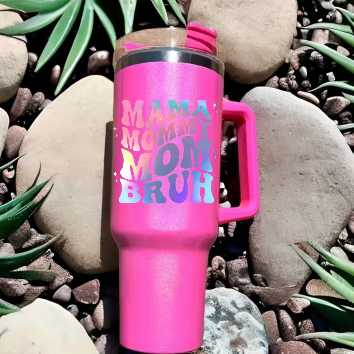 Mama Mommy Bruh 40oz Insulated Tumbler with Handle and straw (Copy) Hippo boutique