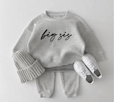 Big Sis Baby & toddler waffle cotton outfit Hippo Boutique