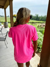 Neon Pink Checkered Smiley T-shirt Hippo Boutique