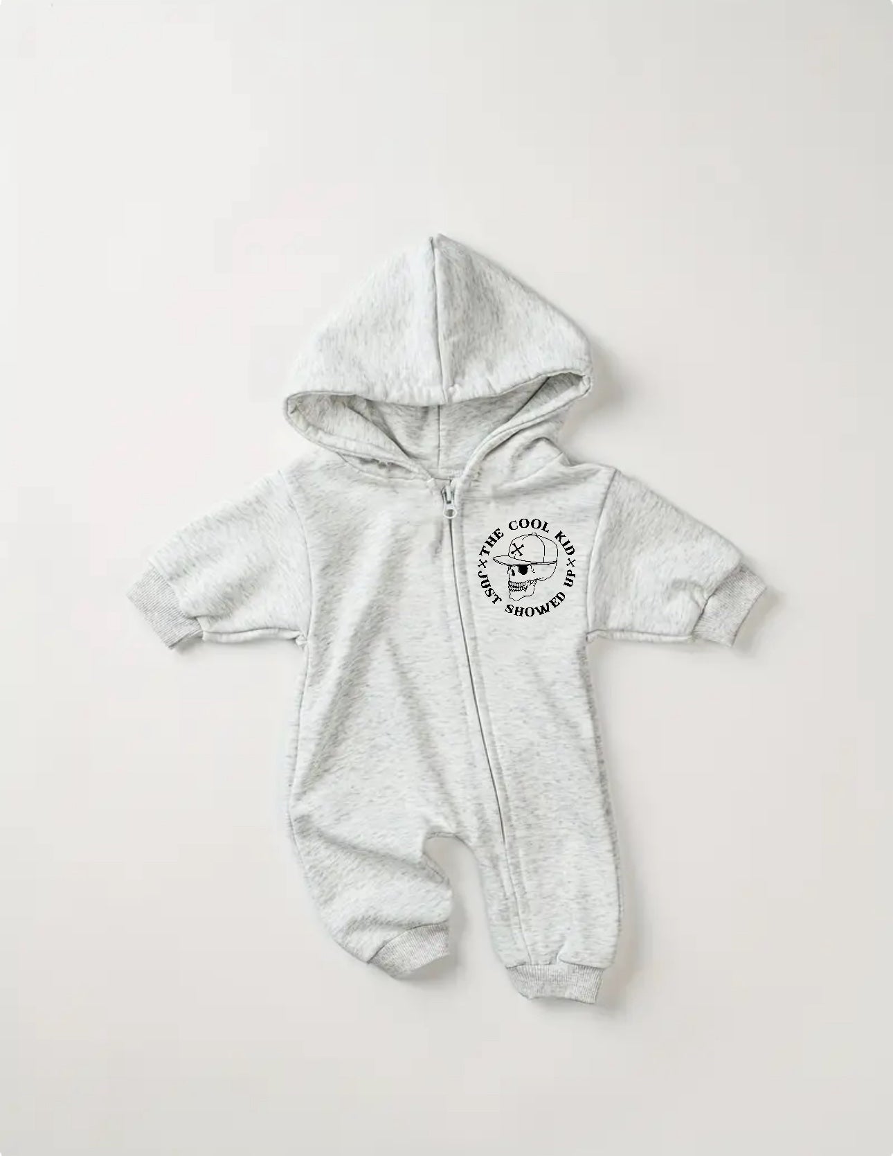 Cool Kid Hooded Romper Zip Up Bodysuit Hippo Boutique