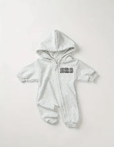 Bro Hooded Romper Zip Up Bodysuit Hippo Boutique