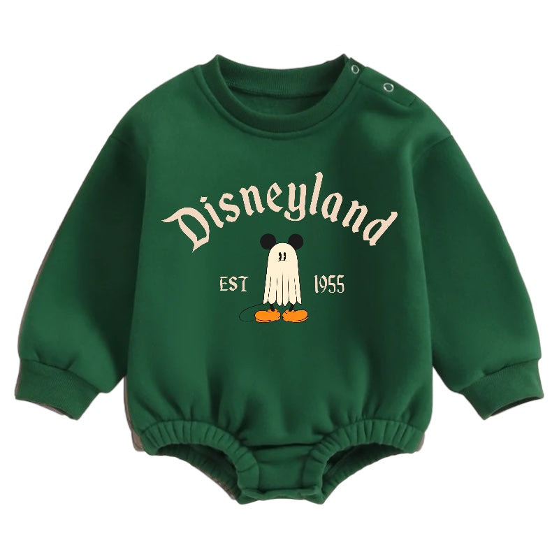 Soft warm fleece Baby Ghost Mouse Halloween Oversized Sweatshirt Bodysuit Hippo Boutique