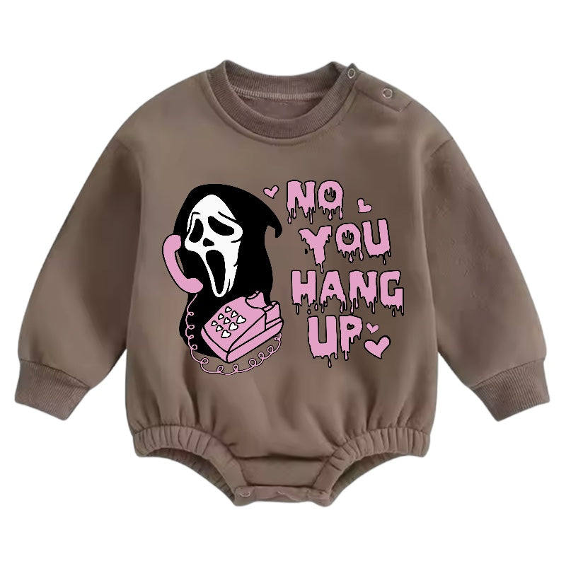 Soft warm fleece Baby Scream Halloween Oversized Sweatshirt Bodysuit Hippo Boutique