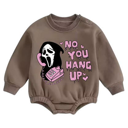 Soft warm fleece Baby Scream Halloween Oversized Sweatshirt Bodysuit Hippo Boutique